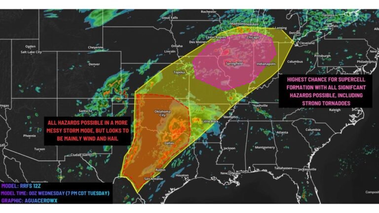Illinois, Indiana, Missouri and Oklahoma Severe Weather Risk Tuesday as Tornado Potential Targets Midwest Storm Corridor