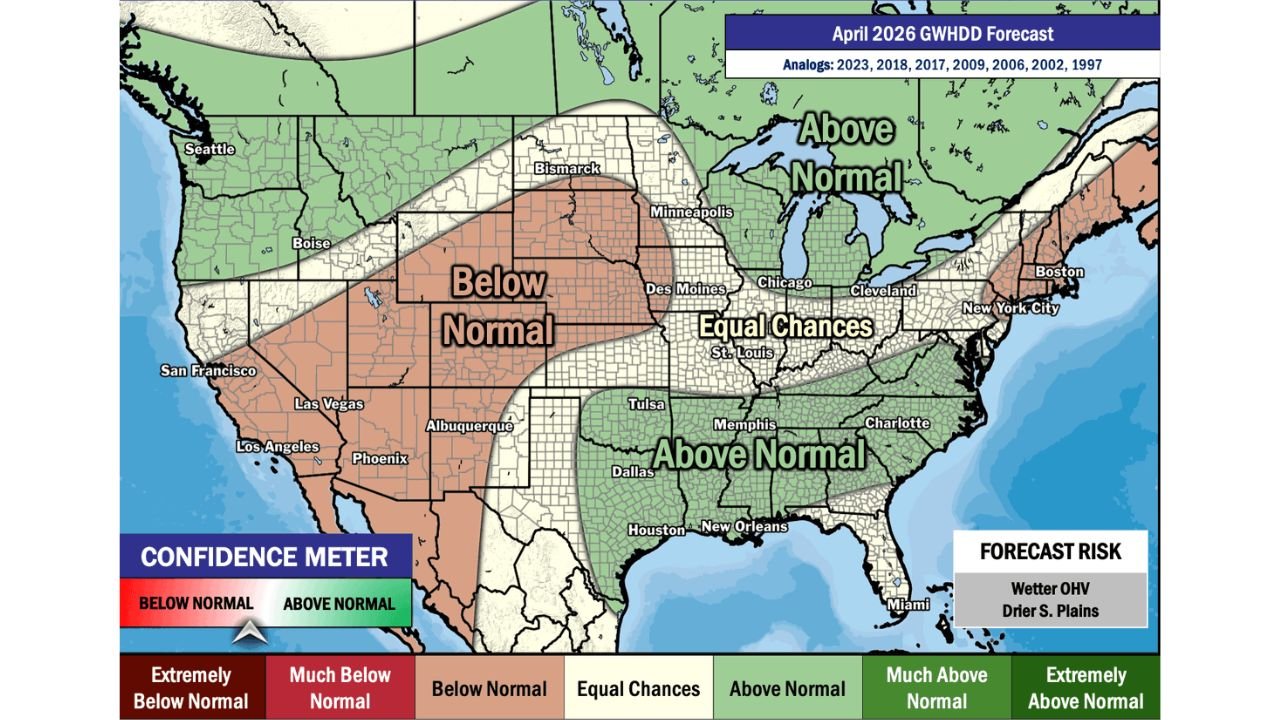 Illinois, Indiana and Ohio May Catch a Break in April as Texas, Oklahoma and the Southern Plains Turn Drier After an Active March