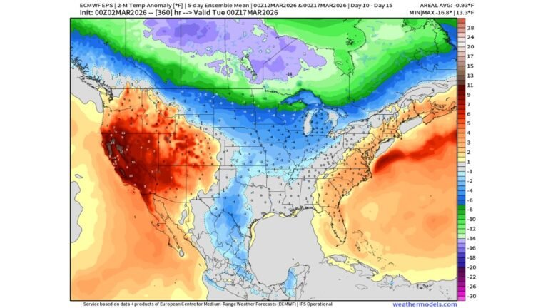 Illinois, Minnesota, Wisconsin and the Northern Plains Brace for Mid-March Cold Shot as Temperatures Drop Below Normal March 12–17