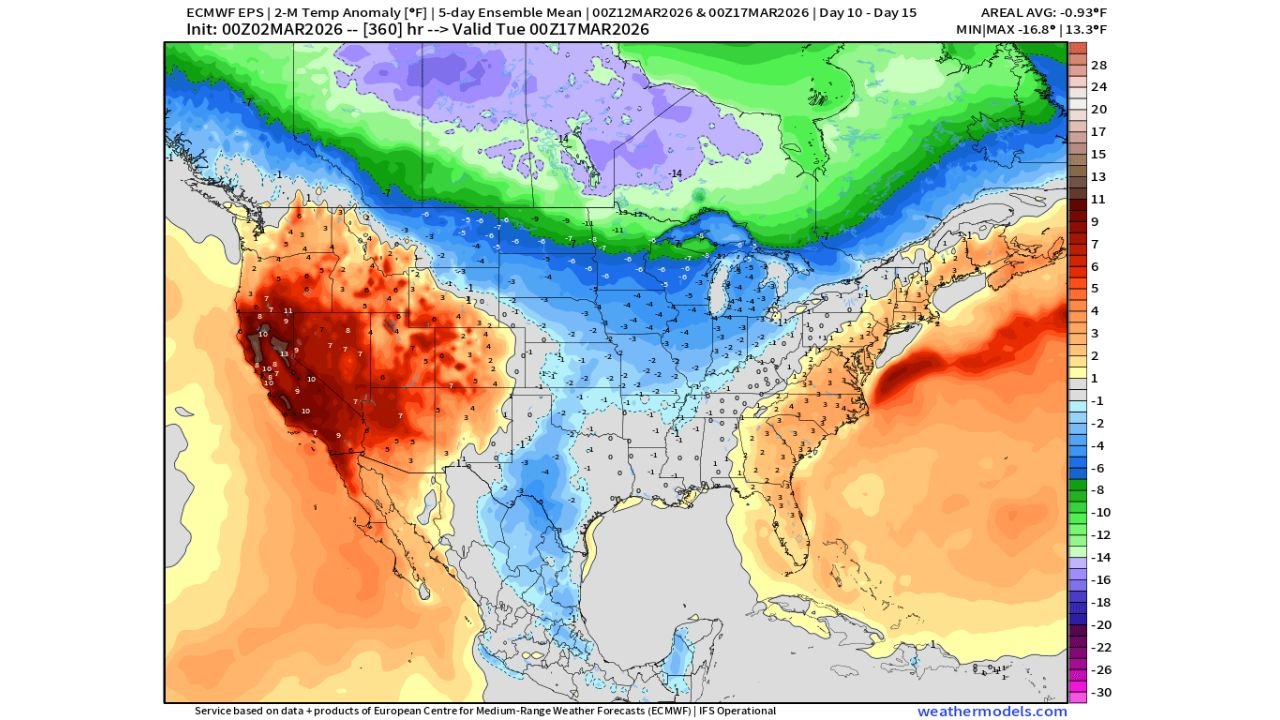 Illinois, Minnesota, Wisconsin and the Northern Plains Brace for Mid-March Cold Shot as Temperatures Drop Below Normal March 12–17