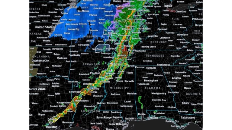 Illinois, Missouri and Indiana Transition From 80 MPH Severe Wind Line to Heavy Snow Near St Louis and Chicago as Storm Races East Toward Kentucky and Tennessee