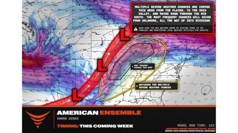 Kansas, Oklahoma, Missouri and Michigan Face a Four-Day Severe Weather Outbreak From Wednesday Through Saturday With Tornadoes, Large Hail and Damaging Winds Possible Each Day Across the Central United States