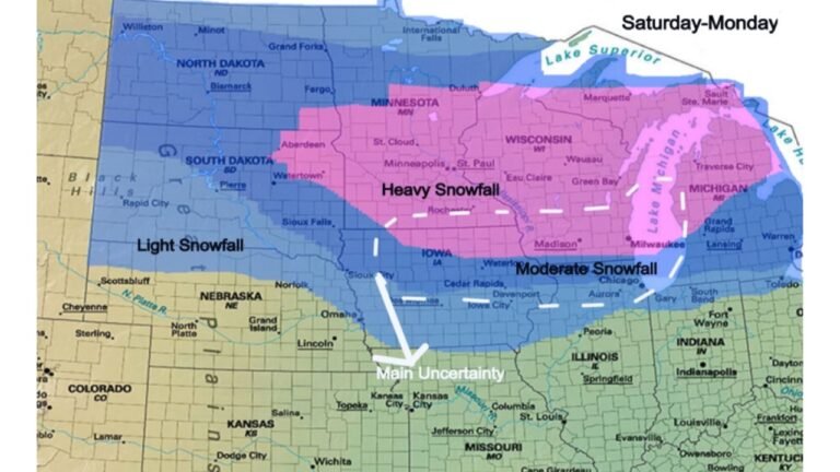 Minnesota, Wisconsin, Michigan, Iowa, and Illinois Face Major Weekend Winter Storm With 8+ Inches Likely From Minneapolis and Duluth to Milwaukee and Marquette