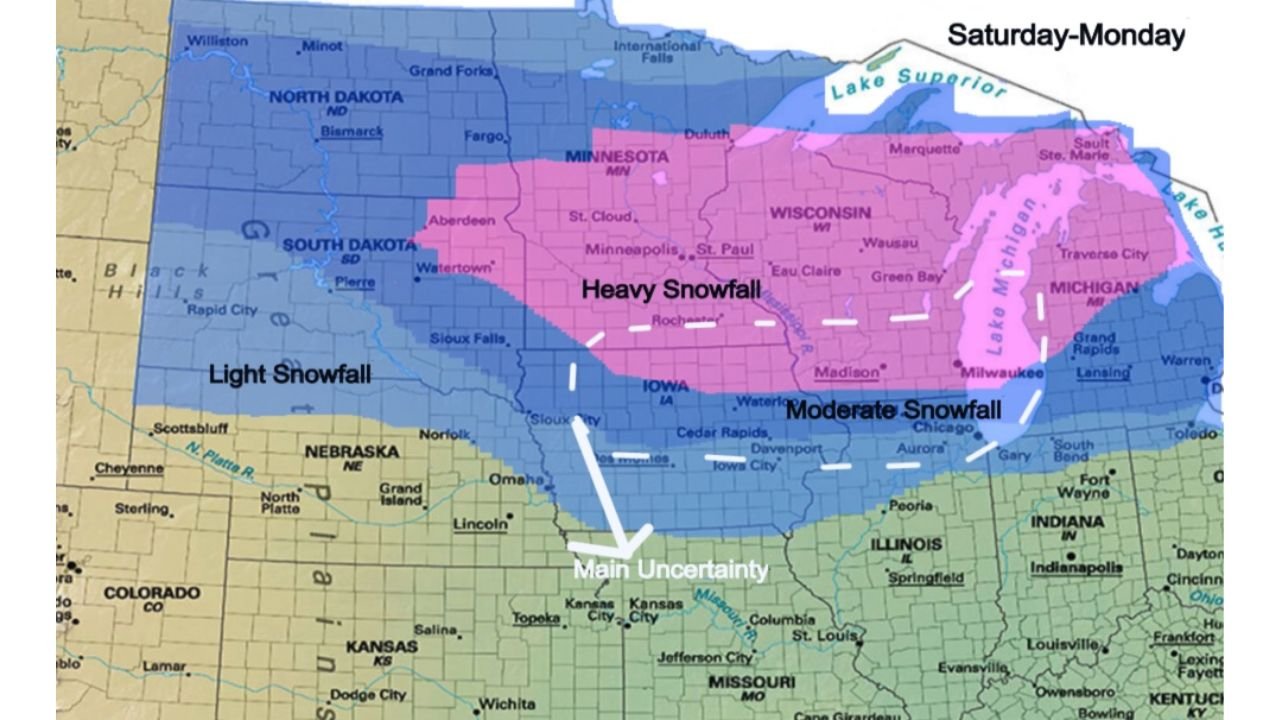 Minnesota, Wisconsin, Michigan, Iowa, and Illinois Face Major Weekend Winter Storm With 8+ Inches Likely From Minneapolis and Duluth to Milwaukee and Marquette