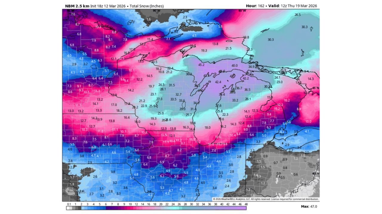 Minnesota, Wisconsin, Michigan and Northern Illinois Face Potential 12–30+ Inch Blizzard Threat as Multiple Models Flash Extreme Snow Signals Across Upper Midwest and Great Lakes