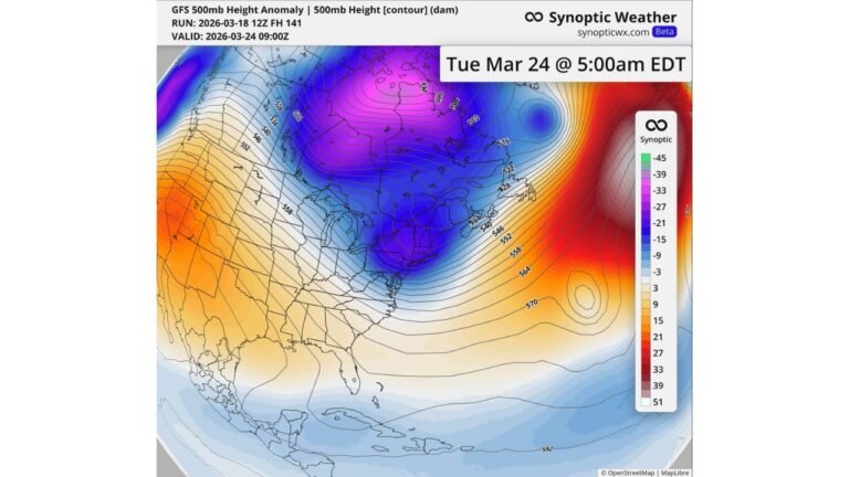 New York Pennsylvania New Jersey Massachusetts and Connecticut Brace for Sharp Cold Snap as Powerful March Trough Ends Warm Spell
