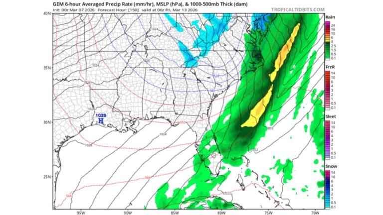 North Carolina, South Carolina and Virginia Face Mid-March Cold Blast as Arctic Air Could Bring Snow Chances Across the Carolinas