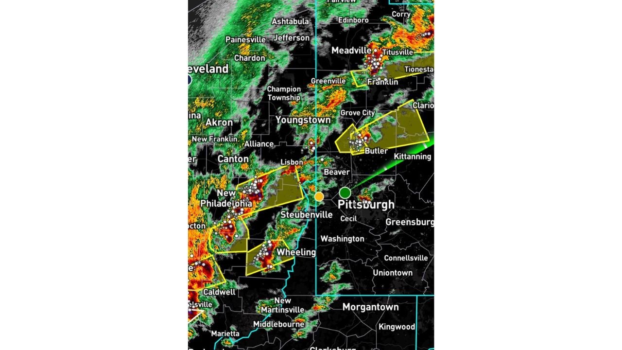 Storms Across Ohio and Pennsylvania Stay High-Based as Tornado Threat Near Pittsburgh Appears Lower Than Expected