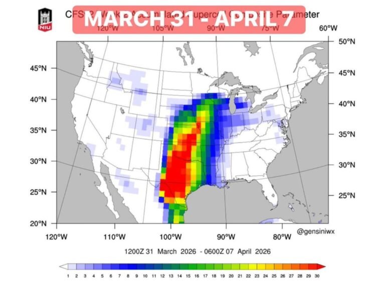 Southern Plains on Alert as Late March and Early April Pattern Signals Rising Tornado Risk Across Texas, Oklahoma and Kansas