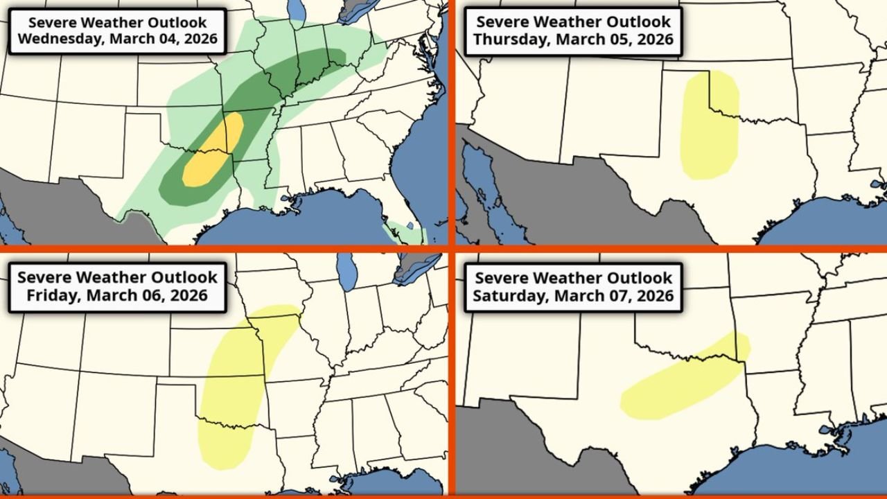 Texas, Oklahoma, Kansas and Missouri Enter Five-Day Severe Weather Stretch as Tornado Risk Peaks Friday Across North Texas and the Southern Plains