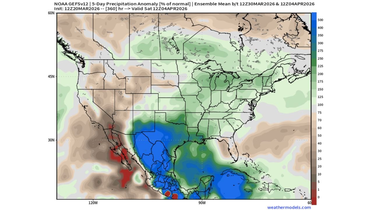 Texas, Oklahoma, Kansas, and the Central U.S. Could See Much-Needed Early April Rains as Storm Pattern Signals Rising Severe Weather Risk