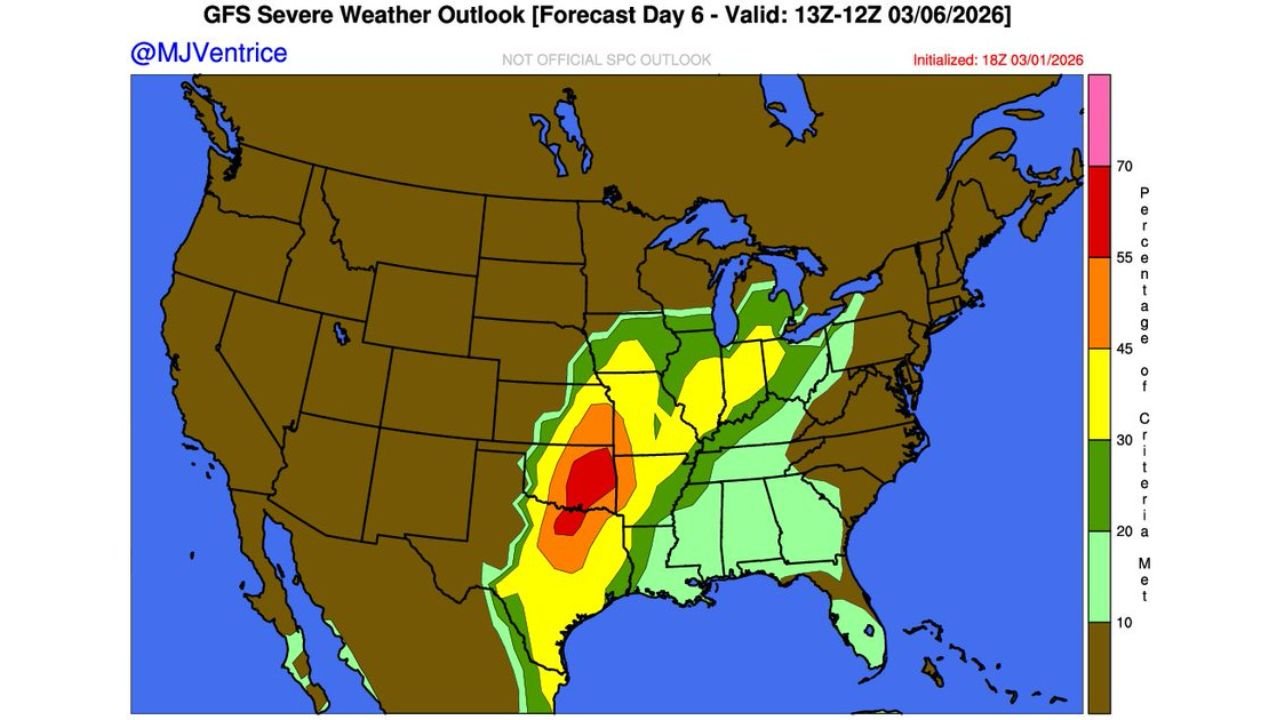 Texas, Oklahoma and Kansas Highlighted in First 2026 Severe Season Map as Elevated Thunderstorm Risk Targets the Southern Plains