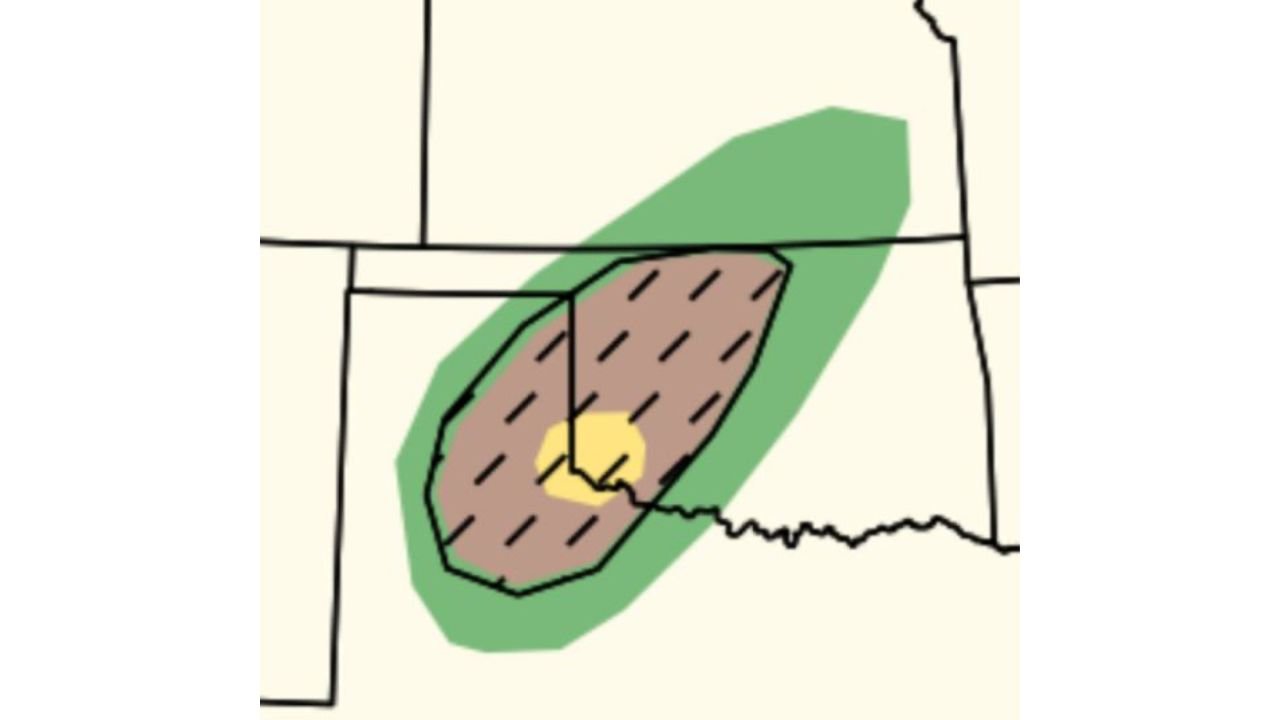 Tornado Risk Upgraded in Southwest Oklahoma and Texas Panhandle as Storm Prediction Center Warns of Possible Significant Twisters