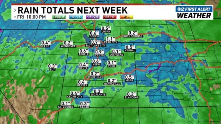 Utah, Nevada Rain Returns as Salt Lake City and St. George Dry Spell Ends With Incoming Storm Systems