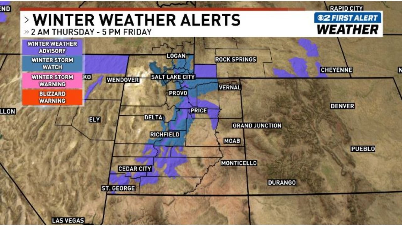 Utah and Southwest Wyoming Braced for 8–20 Inches of Mountain Snow as Winter Storm Watch Covers Wasatch and Uinta Ranges Through Friday