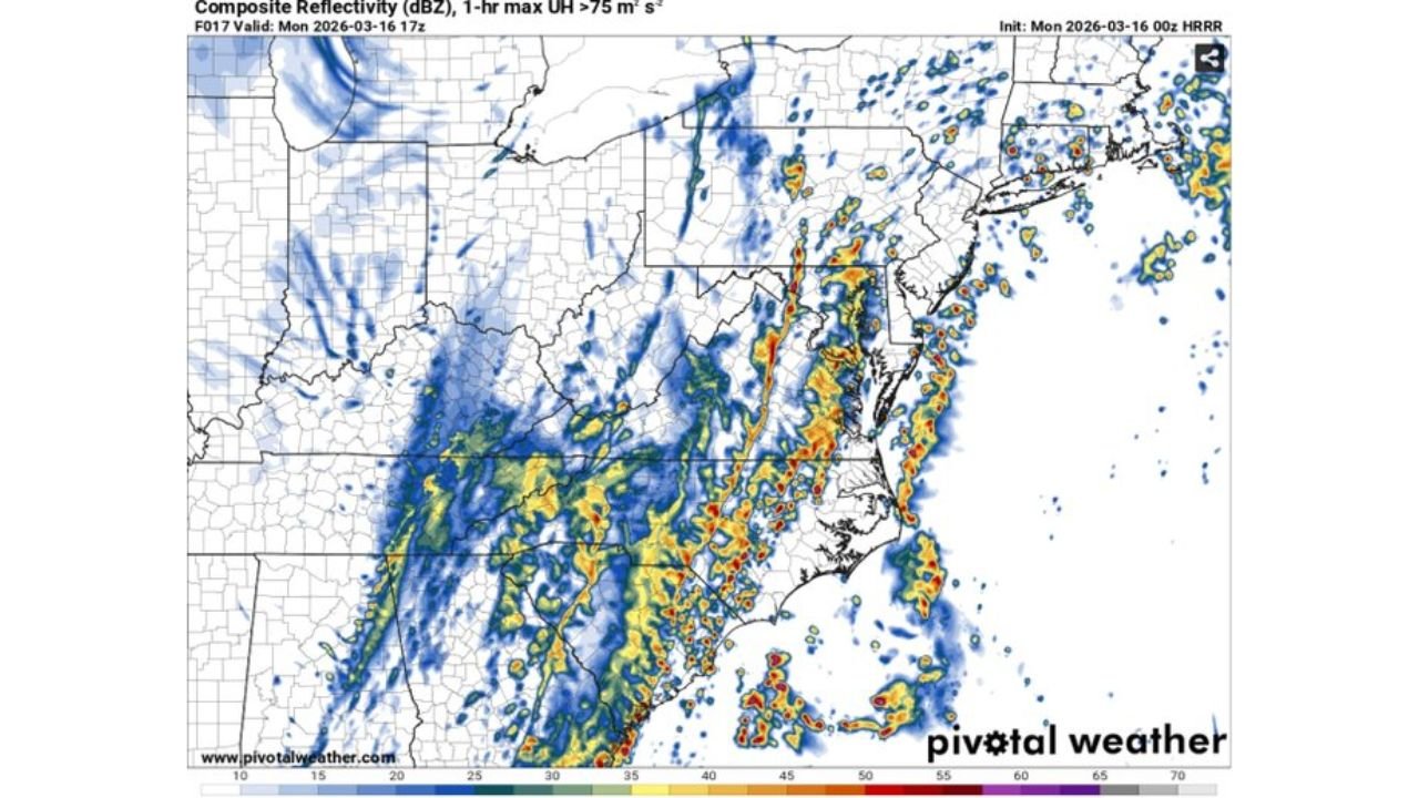Virginia, Maryland, Pennsylvania and New Jersey Face Uncertain but Ongoing Damaging Wind Threat as QLCS Evolution Remains in Question