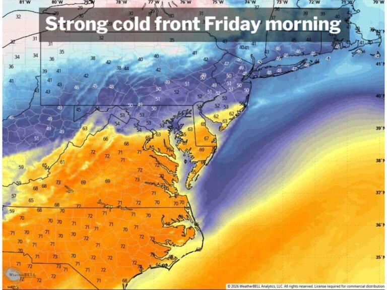Washington, D.C., Virginia, Maryland Face Another Sharp Cold Front Friday as Temperatures Crash After Warm Surge