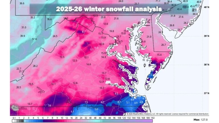 Washington, D.C. and Maryland Close Out Coldest Winter Since 2002–03 as 2025–26 Season Earns “Severe” Rating Across Mid-Atlantic