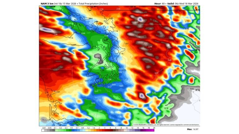 Washington and Oregon Face Major Snowmelt Flood Threat as Atmospheric River Targets Seattle, Portland and Cascade Mountains With Several Inches of Rain
