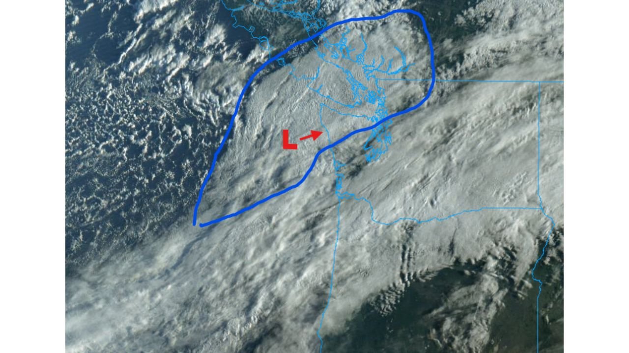Western Washington Faces Rain, Breezy Winds and Near-Freezing Overnight Temperatures Through Tuesday as a Developing Low Pressure System Moves Inland This Morning
