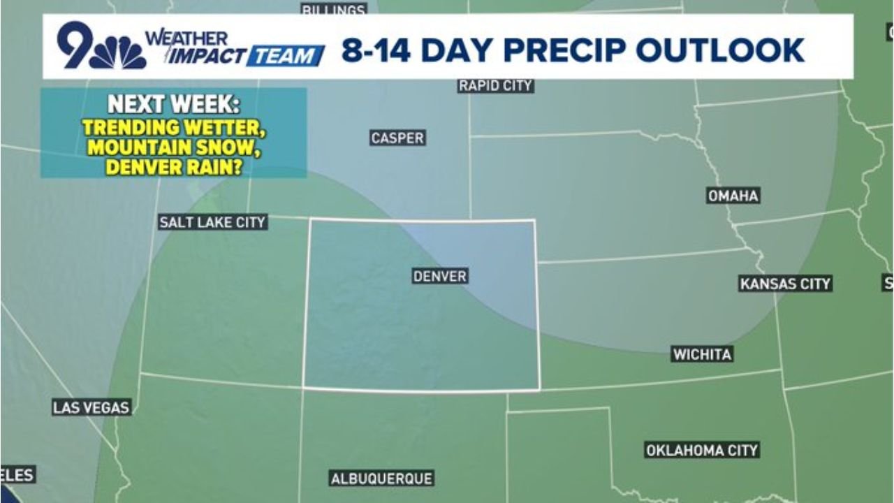 Wetter Pattern Returns to Colorado With Mountain Snow Increasing and Rain Chances Building for Denver in 8 to 14 Day Outlook