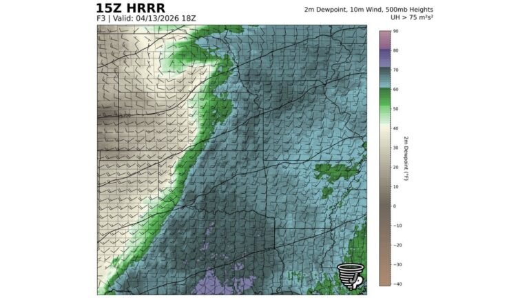 Central and Eastern Oklahoma Residents Need to Watch the Sky This Afternoon as a Primed Warm Sector With Mid to Upper 60s Dewpoints Could Unleash Nasty Hail and Tornadoes if Storms Manage to Fire