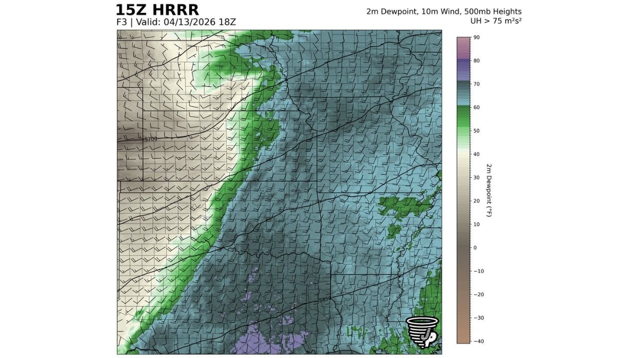 Central and Eastern Oklahoma Residents Need to Watch the Sky This Afternoon as a Primed Warm Sector With Mid to Upper 60s Dewpoints Could Unleash Nasty Hail and Tornadoes if Storms Manage to Fire