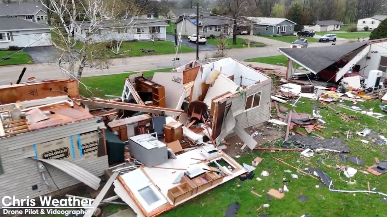 Lena Illinois Tornado Leaves Homes Destroyed As Drone Footage Reveals Widespread Structural Damage Across Stephenson County