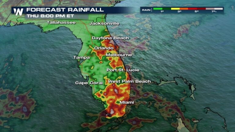 Miami Florida Faces Sudden Weather Flip As Heavy Rain Threat Targets Orlando Tampa And Jacksonville Following Severe Drought Conditions