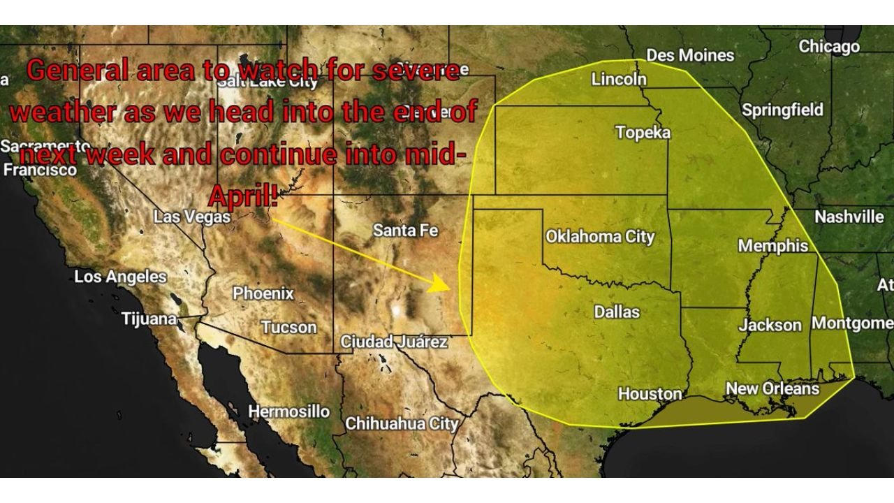 Oklahoma City, Dallas, Houston and Memphis Enter Quiet Tornado Stretch Before Late Week Severe Storm Risk Builds Toward Mid-April