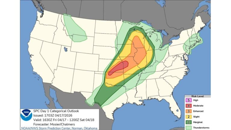 Oklahoma City Wichita Kansas City And Columbia Face Level 4 Severe Storm Risk Friday With Tornadoes Large Hail And Damaging Winds Expected
