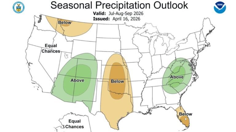 Southwest Colorado and Arizona Could See an Active Monsoon Season This Summer While Oklahoma and Kansas Face a Dry July Through September