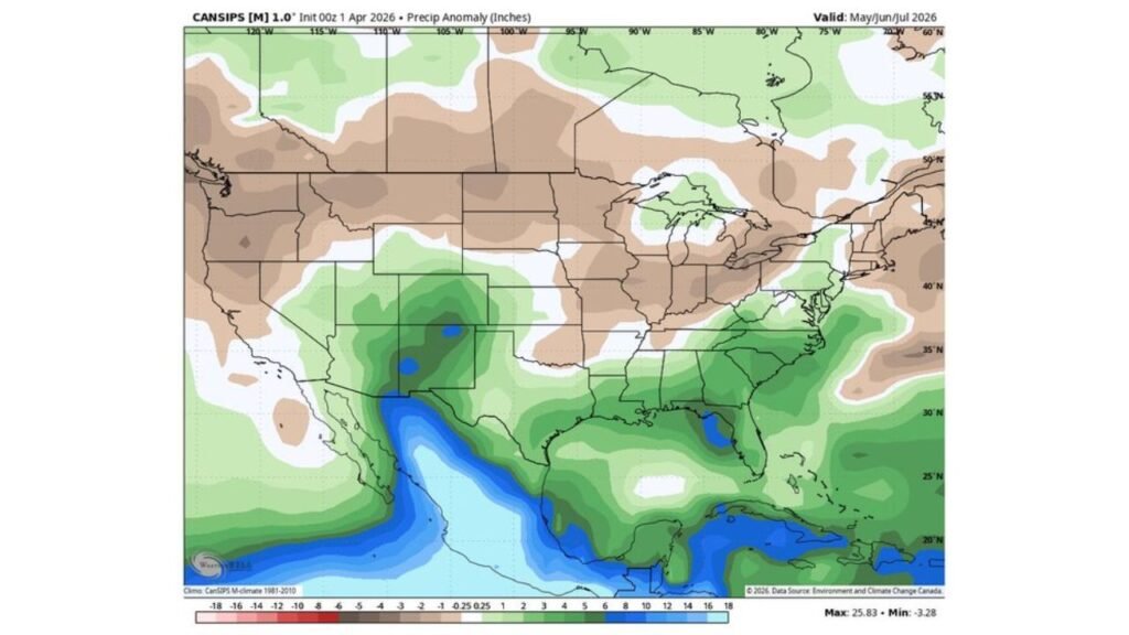 Texas and the Southern Plains Are on Track for a Wetter and Cooler ...