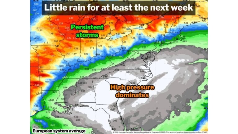 Washington DC Richmond And Baltimore Face Growing Drought Risk As Rainfall Stalls And Dry Pattern Expands Across Mid Atlantic