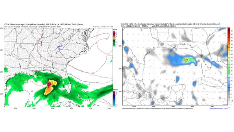 Two Models Flag a Potential Tropical Development Off Florida's West Coast by Thursday June 4 as Hurricane Season Opens