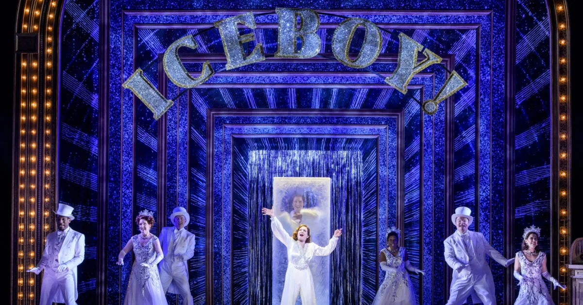 Megan Mullally and Nick Offerman in the Goodman Theatre world premiere musical Iceboy!