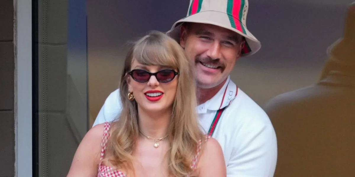 Taylor Swift and Travis Kelce at a wedding celebration in Madison Square Garden