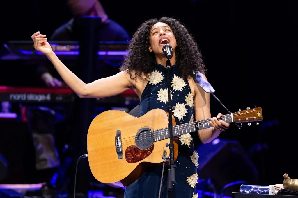 Corinne Bailey Rae performing onstage during a two-hour concert in Chicago