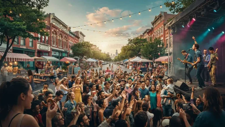Crowds enjoy live music, food vendors and craft beer at Chicago's Square Roots Festival in Lincoln Square