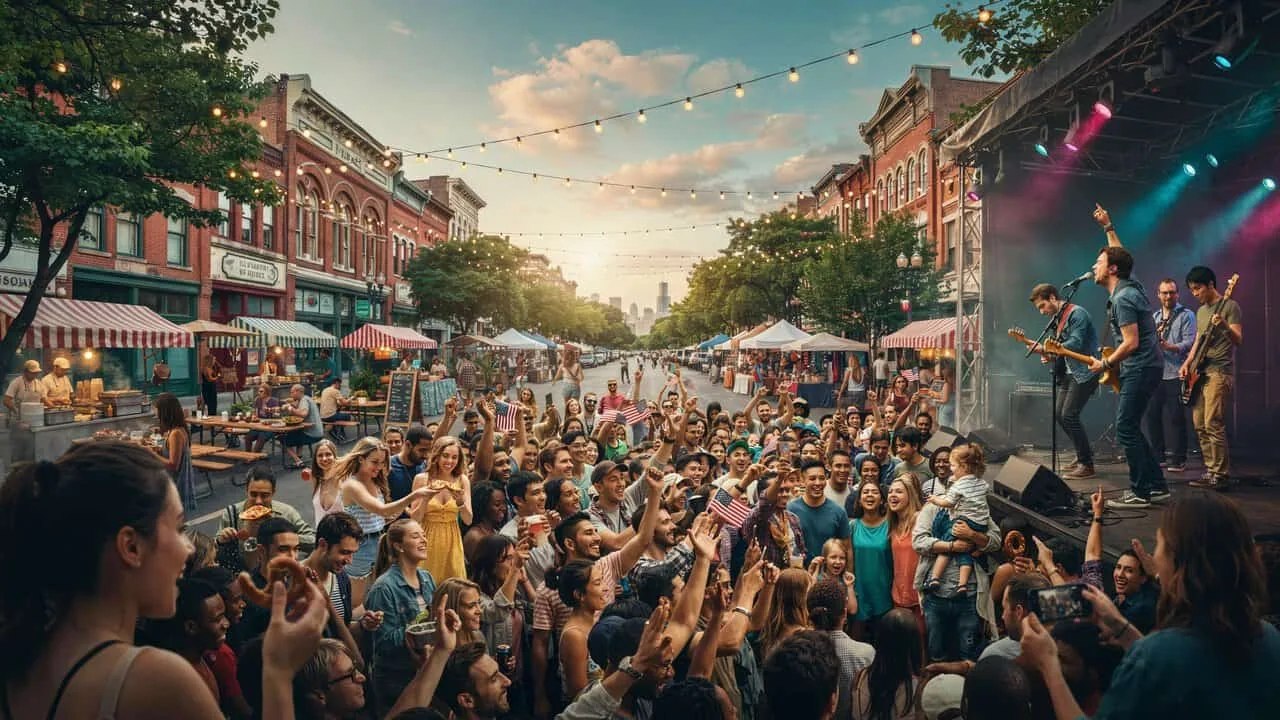 Crowds enjoy live music, food vendors and craft beer at Chicago's Square Roots Festival in Lincoln Square