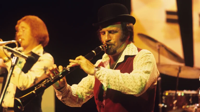 Acker Bilk playing clarinet during a live performance