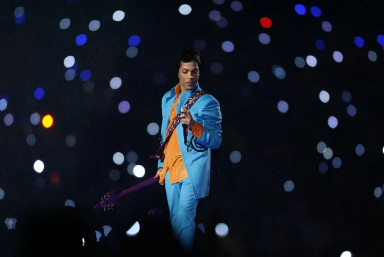 Prince performance photo with announcement details for the Timeless release