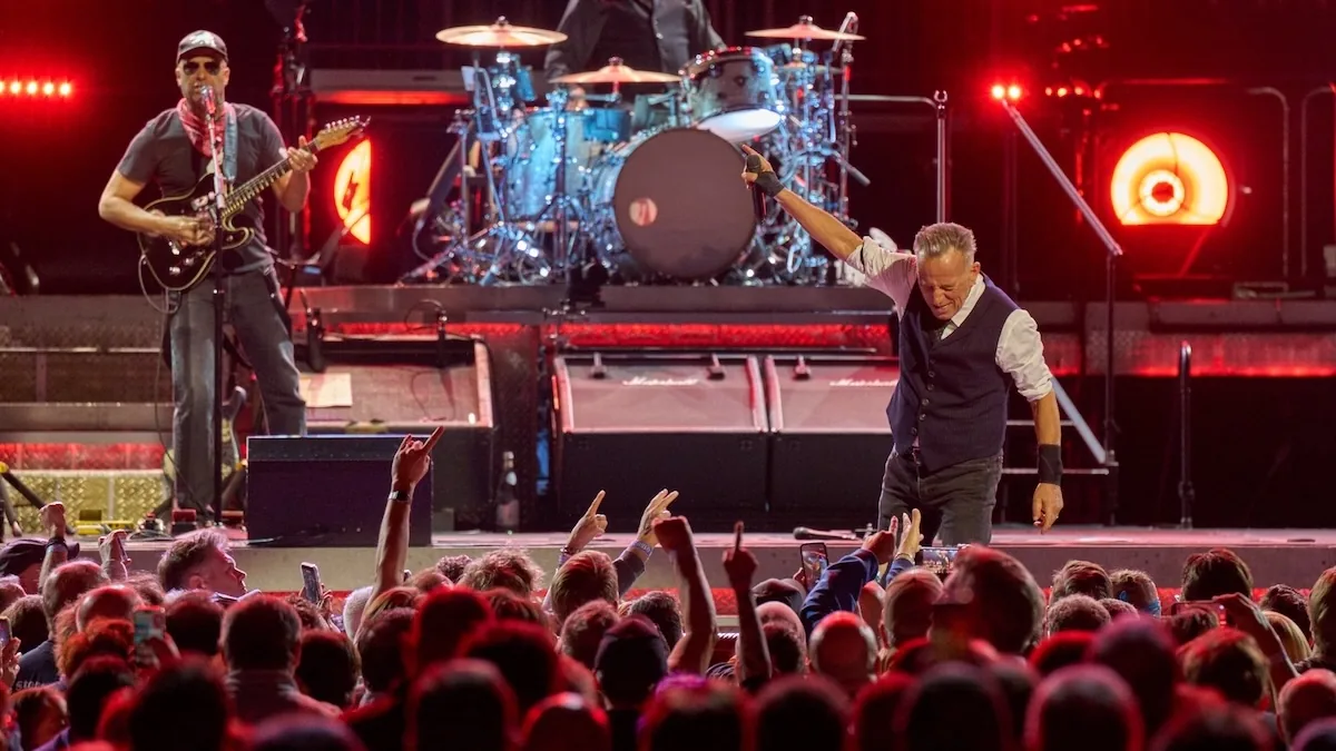 Bruce Springsteen performs onstage at Chicago's United Center with the E Street Band