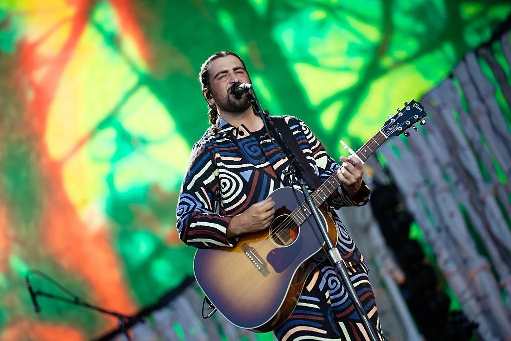 Noah Kahan performing at Fenway Park during his record-setting four-night Boston run