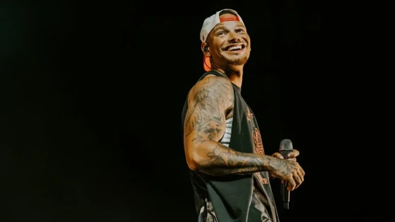 Kane Brown performs on stage with flames and strobe lights at the AVA at Casino del Sol in Tucson