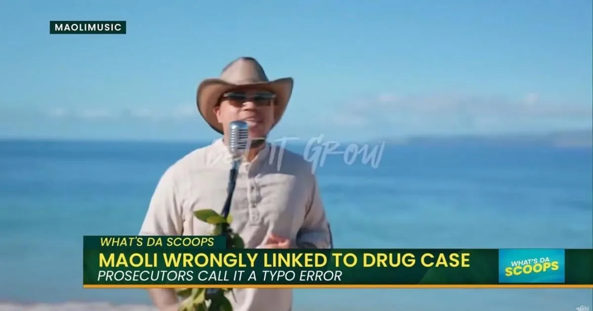 Maoli singer Glenn Awong was falsely linked to a federal drug case by a typo and fake AI videos