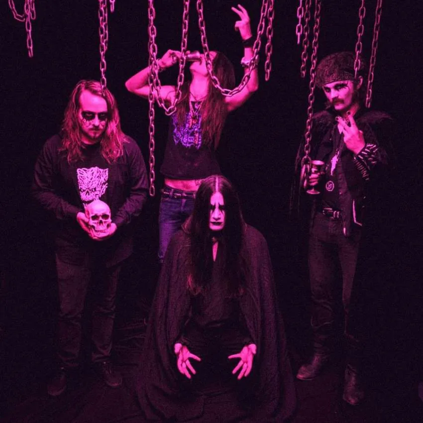 Devil Master band photo in promotional material for the single “Death Anthem”