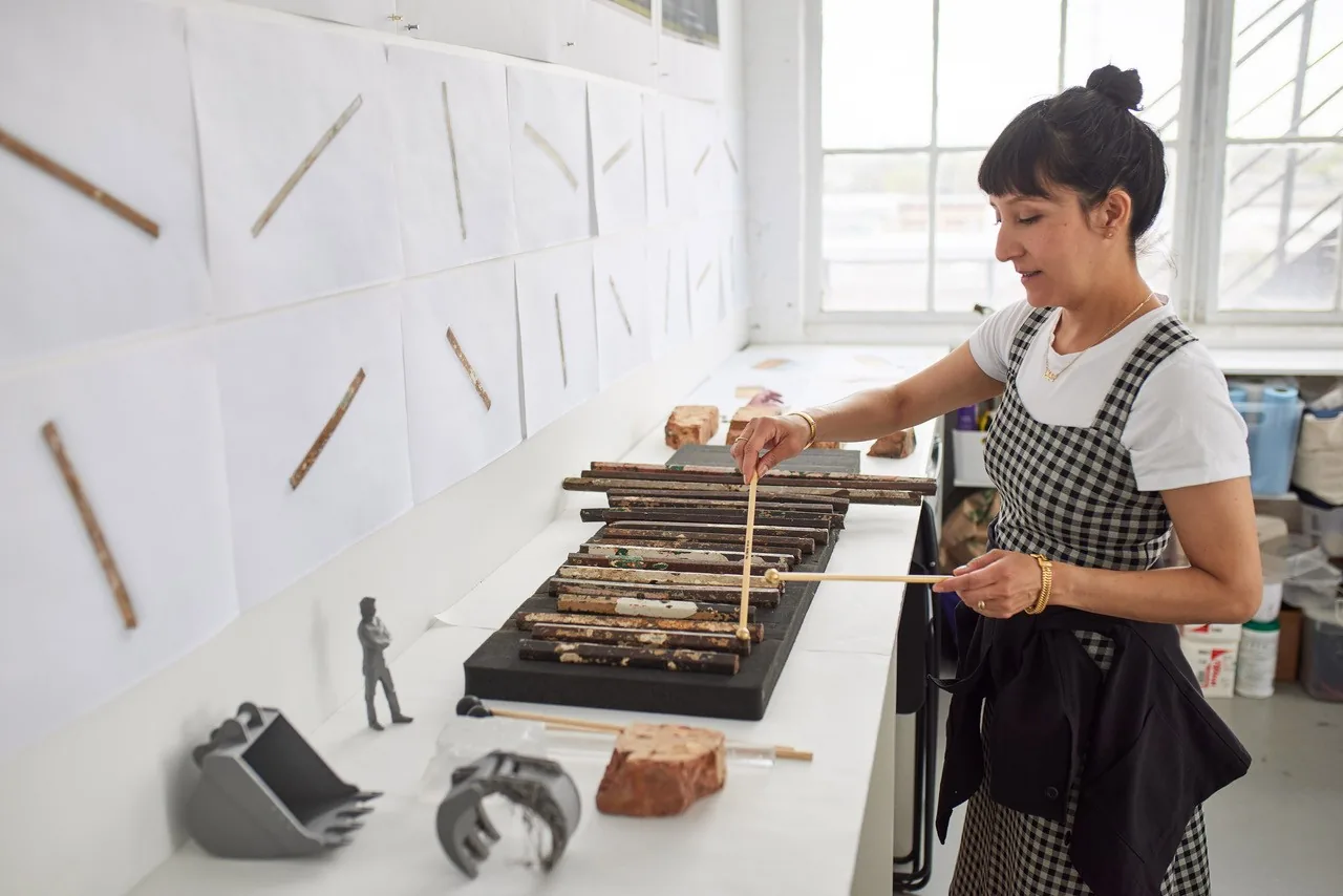 Maria Gaspar’s installation uses salvaged jail debris and metal bars for a performance at MCA Chicago