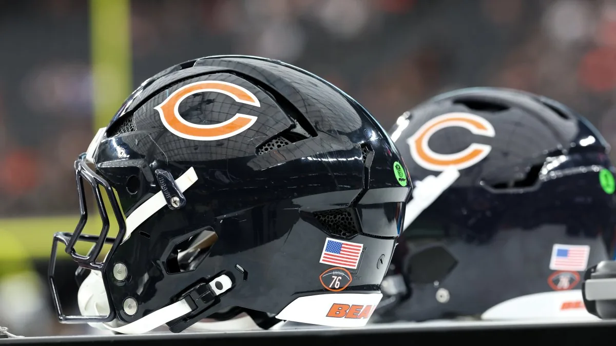 Mayor Brandon Johnson speaks while the Chicago Bears stadium search continues