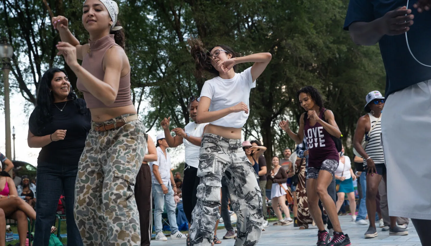 Crowds dance and gather in Grant Park during the Chicago House Music Festival